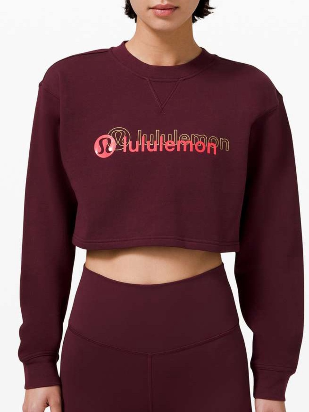 Lululemon All Yours Cropped Crew -Lunar New Year in Cassis